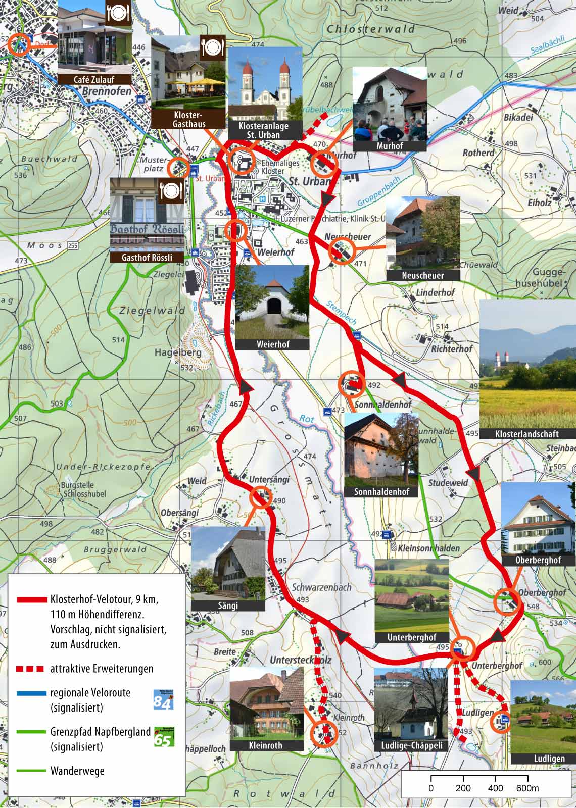 Map Klosterhof-Velotour
