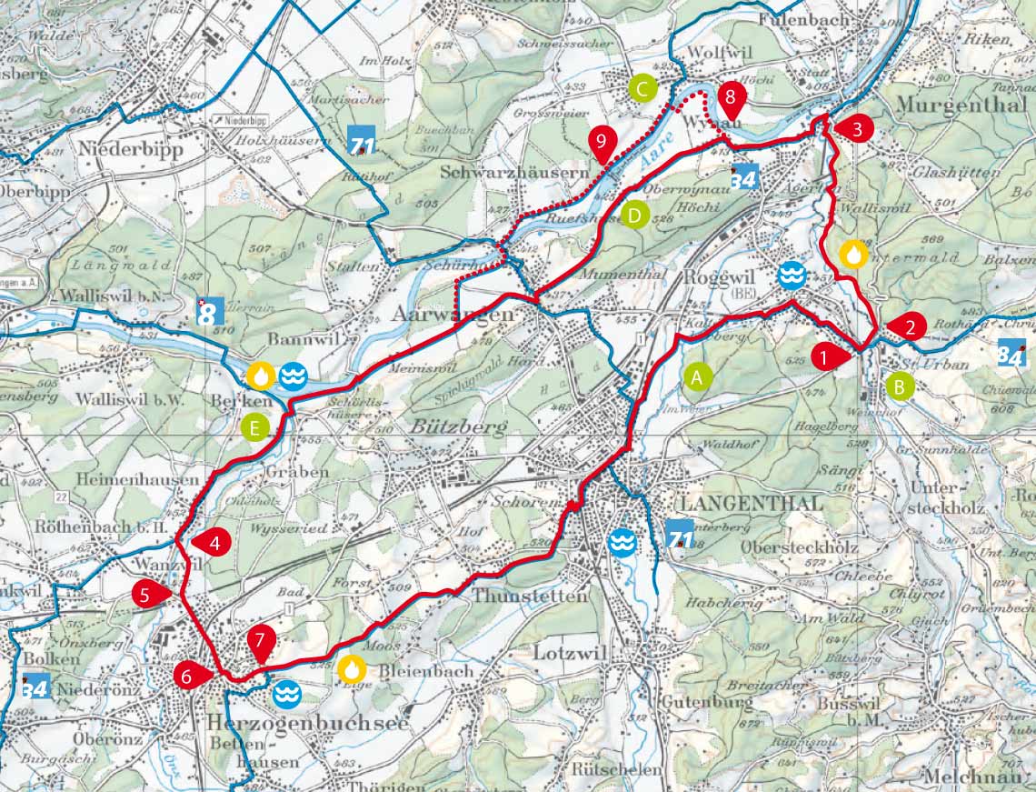 Map Velotour Wasserläufe
